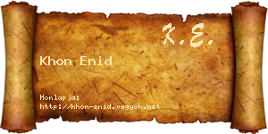Khon Enid névjegykártya